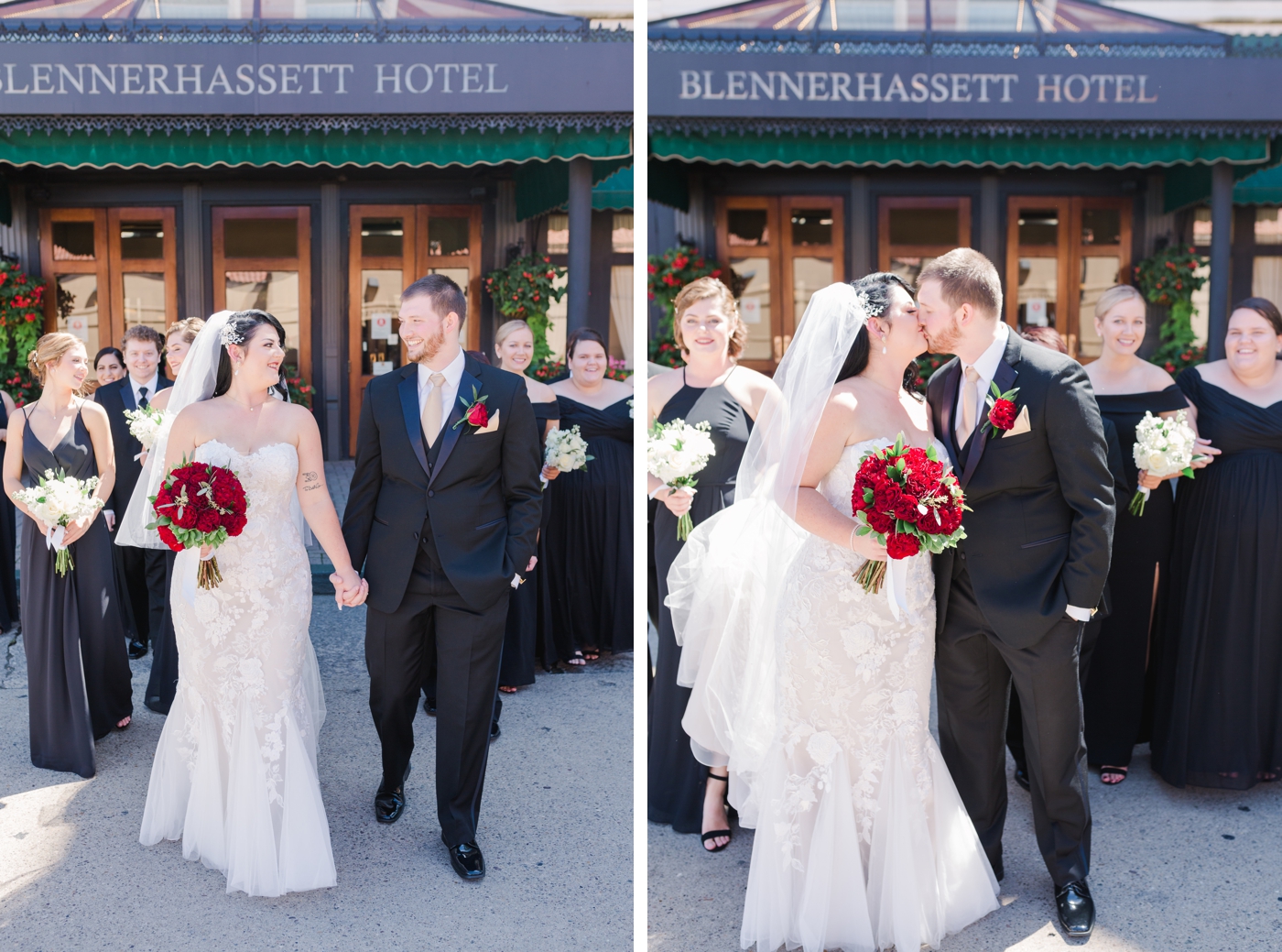 Classic black, white and red wedding at Blennerhassett Hotel 