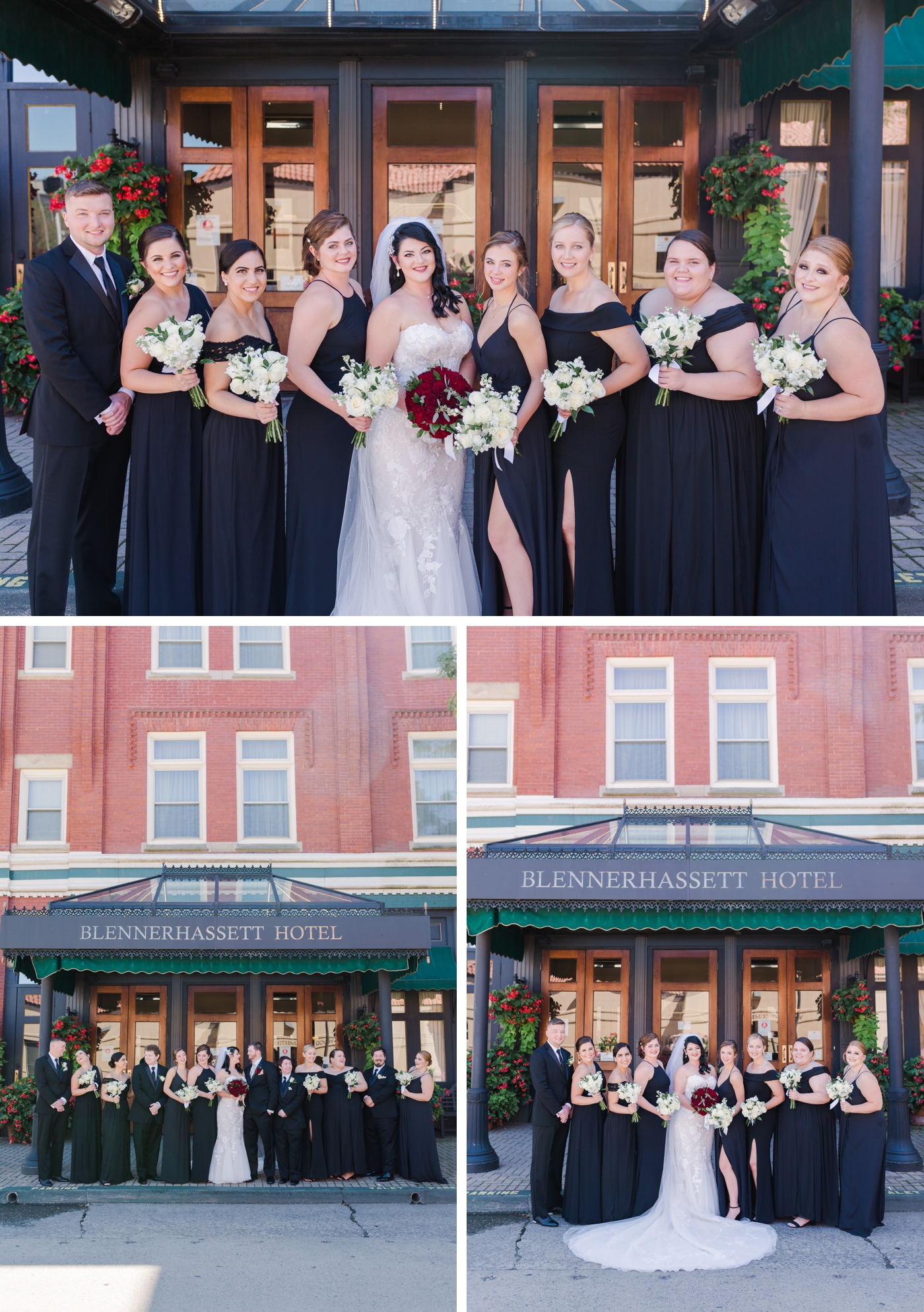 Classic black, white and red wedding in Parkersburg West Virginia