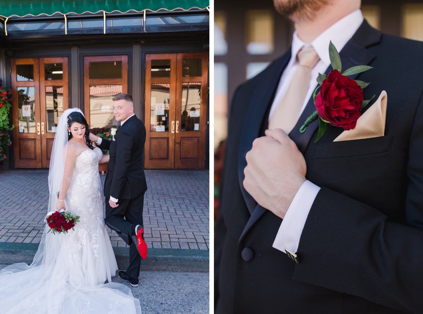 Classic black, white and red wedding in Parkersburg West Virginia