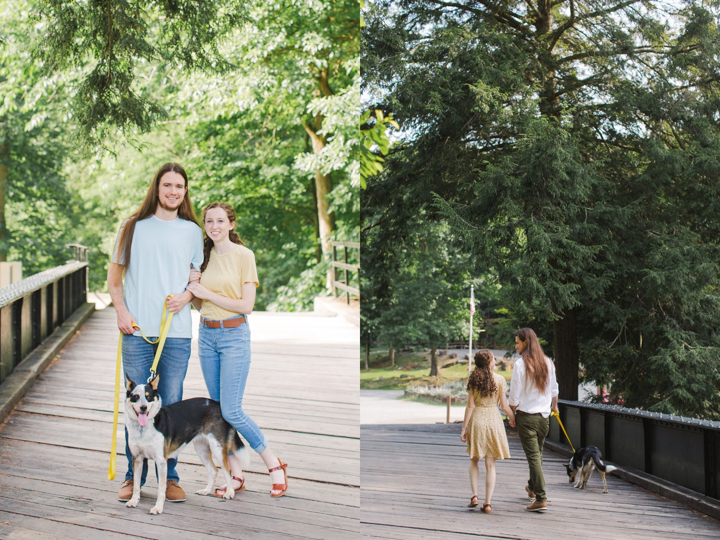 Engagement session with their dog