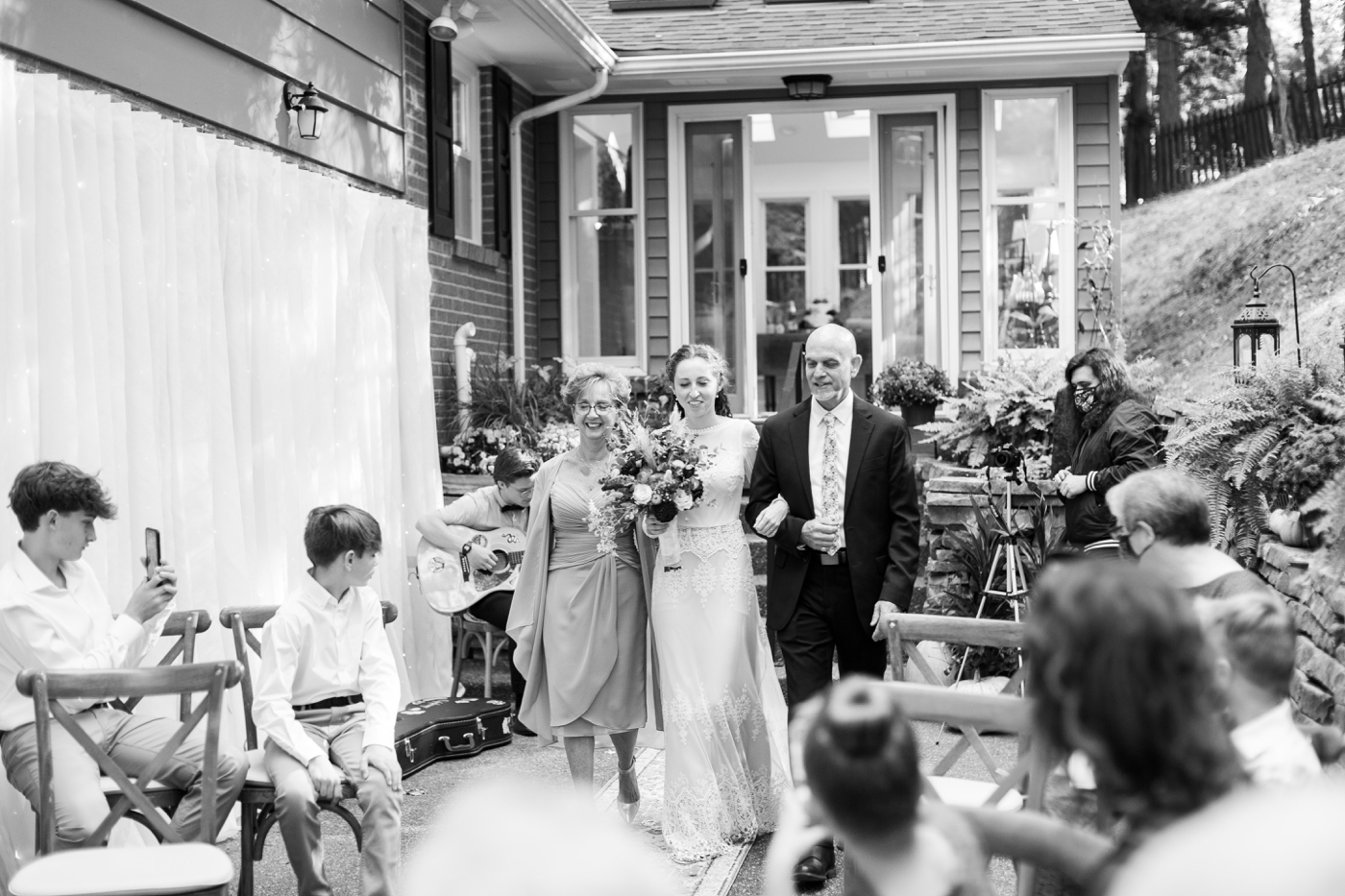 Intimate backyard wedding ceremony on Clarksburg, WV