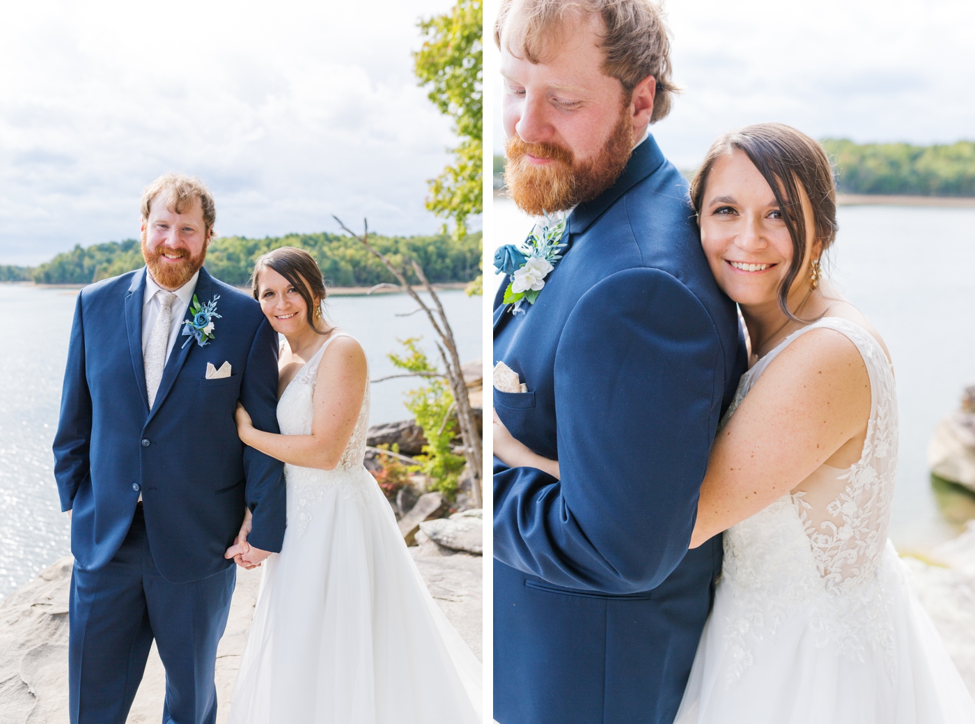 Bride and groom portraits at Mountain Lake Campground